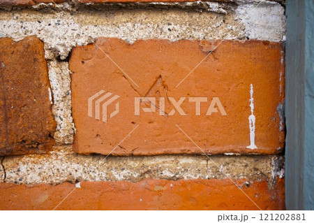 富岡製糸場　旧富岡製糸場　西置繭所　瓦職人　レンガ　刻印　○　 121202881