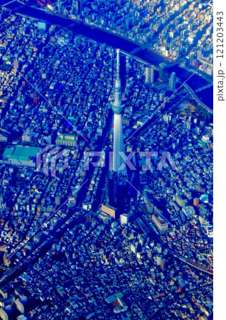 上空から見た「東京スカイツリー」（東京都 上空） 121203443