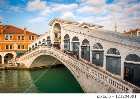 Venice, Italy at the Rialto Bridge over the Grand Canal. Venice, Italy at the Rialto Bridge over the Grand Canal. 121204001