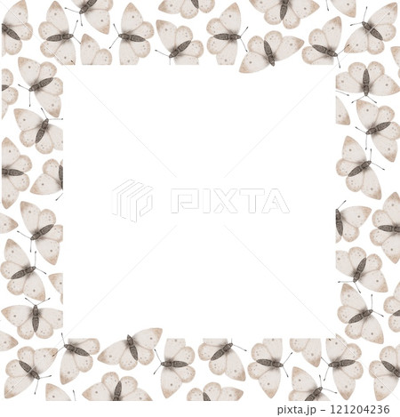 Square Frame pattern Watercolor butterfly Square Frame pattern Watercolor butterfly 121204236