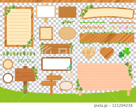 插圖集的木製招牌 121204238