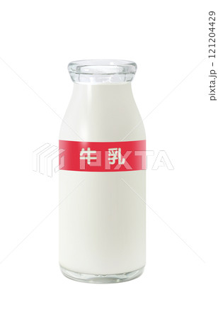 牛乳瓶のイラスト 牛乳 リアル 121204429