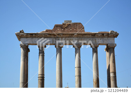 Ruins at the Forum Romanum, Rome, Italy, clear blue sky sunny day Ruins at the Forum Romanum, Rome, Italy, clear blue sky sunny day 121204489