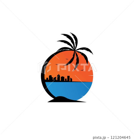 sunset logo icon vector 121204645