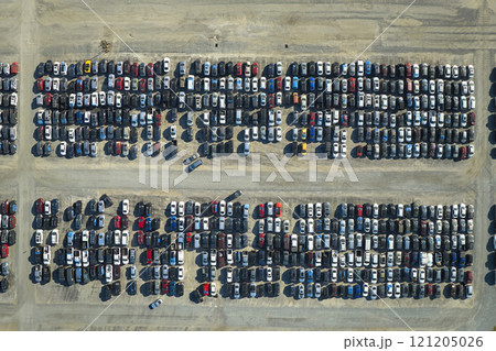 Used damaged cars on auction reseller company big parking lot ready for resale services. Sales of secondhand vehicles for rebuilt or salvage title Used damaged cars on auction reseller company big parking lot ready for resale services. Sales of secondhand vehicles for rebuilt or salvage title 121205026