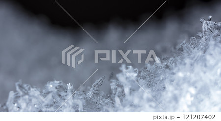 natural snowflakes on snow, winter natural snowflakes on snow, winter 121207402