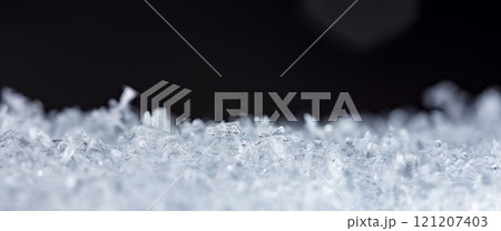 natural snowflakes on snow, winter natural snowflakes on snow, winter 121207403