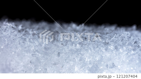 natural snowflakes on snow, winter 121207404