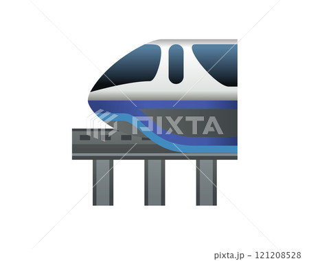 White train Monorails on single track icon 121208528