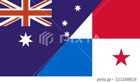 Flag of Australia and Panama. Two Flag Together. Political relations Flag of Australia and Panama. Two Flag Together. Political relations 121208619