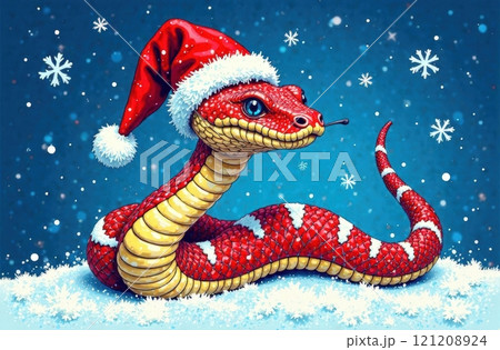 snake is a symbol of 2025, Chinese horoscope. For the design of New Year cards, scrapbooking, New Year 121208924