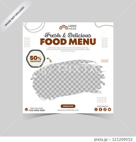 Restaurant social media posts template for business promotion. Food menu banner social media post Restaurant social media posts template for business promotion. Food menu banner social media post 121209552