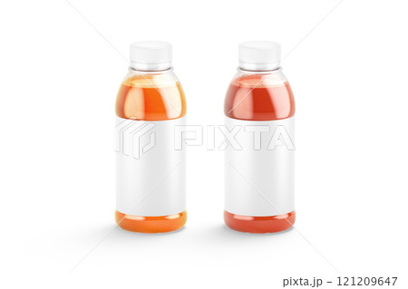 Blank 16 oz plastic bottle with tomato and carrot juice mockup Blank 16 oz plastic bottle with tomato and carrot juice mockup 121209647