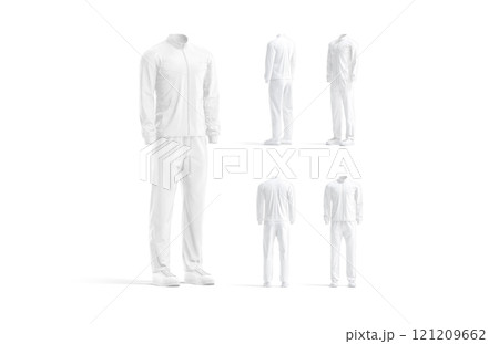 Blank white sport team uniform mockup, different views Blank white sport team uniform mockup, different views 121209662