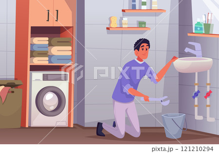 Repairing room. Indoor background interior renovation services exact vector people builders maintenance 121210294