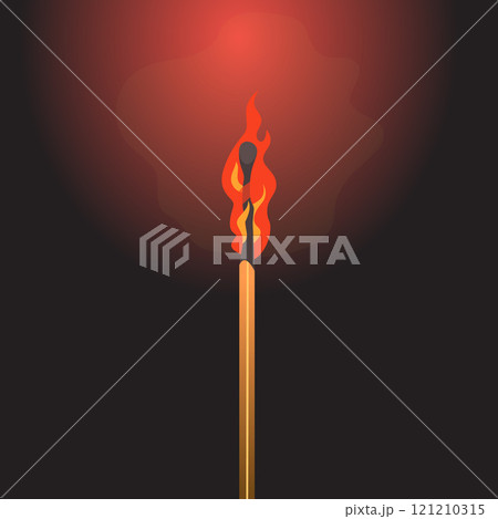 burning match. dark background with flame from matches burning match. dark background with flame from matches 121210315