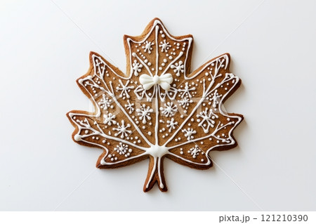 Enjoy the delightful taste of a Maple Leaf Gingerbread Cookie, perfect for any occasion 121210390