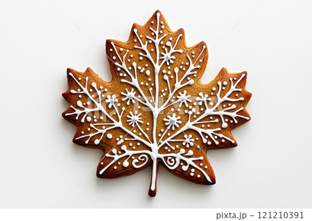 A beautifully crafted Maple Leaf Gingerbread Cookie that embodies the essence of autumn 121210391