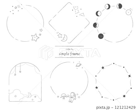 星 月 宇宙 シンプル フレーム セット 星 月 宇宙 シンプル フレーム セット 121212429