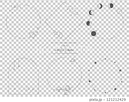 星 月 宇宙 シンプル フレーム セット 星 月 宇宙 シンプル フレーム セット 121212429