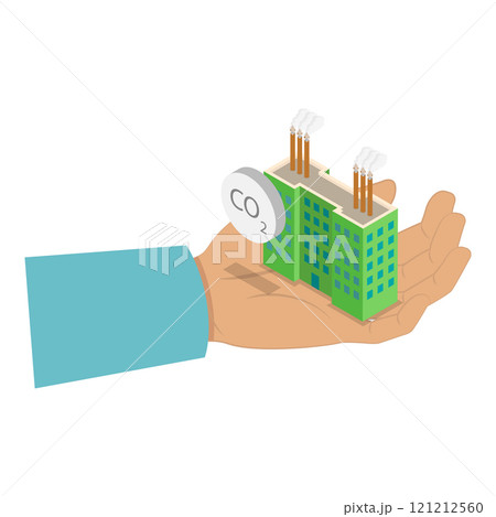3D Isometric Flat Vector Illustration of Decarbonisation And Sustainability, Co2 Emission Impact Reduction. Item 1 3D Isometric Flat Vector Illustration of Decarbonisation And Sustainability, Co2 Emission Impact Reduction. Item 1 121212560