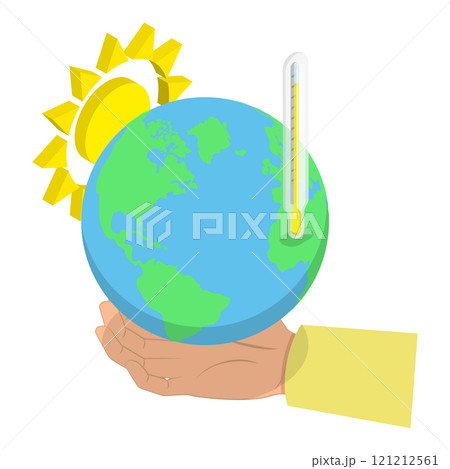 3D Isometric Flat Vector Illustration of Climate Change, Global Warming. Item 4 121212561