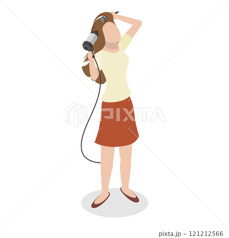 3D Isometric Flat Vector Illustration of Styling Procedures, Youthful Beauty Creating a Fresh Hairstyle. Item 2 3D Isometric Flat Vector Illustration of Styling Procedures, Youthful Beauty Creating a Fresh Hairstyle. Item 2 121212566