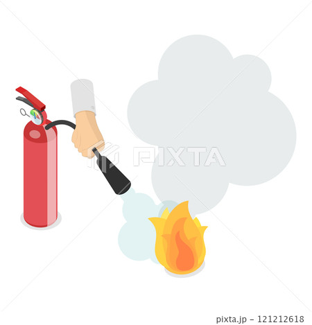 3D Isometric Flat Vector Illustration of Fire Extinguisher Use Infographics, Emergency Instruction. Item 1 3D Isometric Flat Vector Illustration of Fire Extinguisher Use Infographics, Emergency Instruction. Item 1 121212618