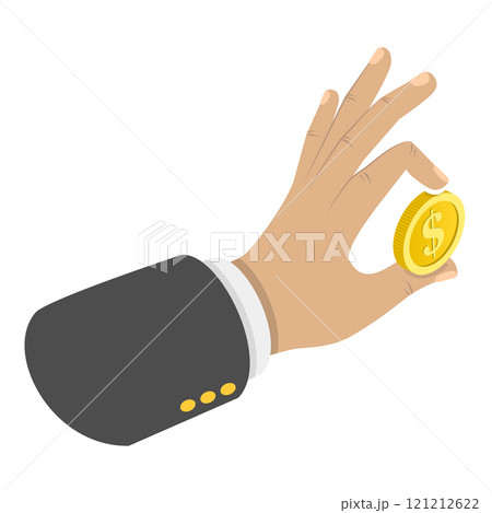 3D Isometric Flat Vector Illustration of Hands Holding Money in Various Forms, Coins, Banknotes, and Cash. Item 1 3D Isometric Flat Vector Illustration of Hands Holding Money in Various Forms, Coins, Banknotes, and Cash. Item 1 121212622