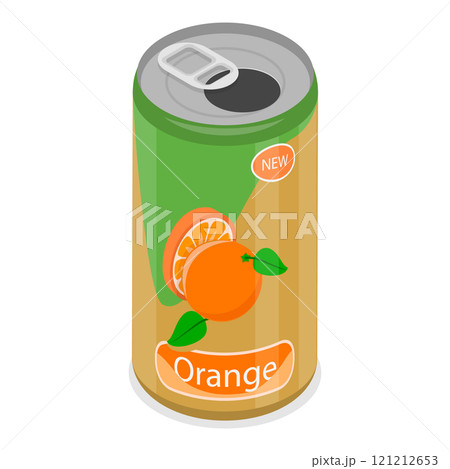 3D Isometric Flat Vector Set of Soda Drinks, Soft Beverages Cans. Item 1 3D Isometric Flat Vector Set of Soda Drinks, Soft Beverages Cans. Item 1 121212653