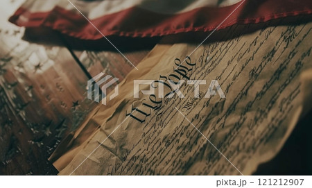 Highlighting the U.S. Constitution and the American flag, this tribute evokes patriotic sentiments and historical significance on Constitution Day 121212907