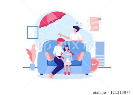 Insurance Services Illustration concept on white background Insurance Services Illustration concept on white background 121213974