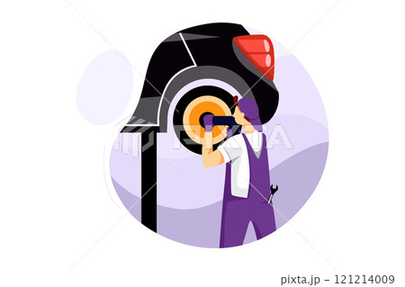 Car Wash Service Illustration concept on white background 121214009