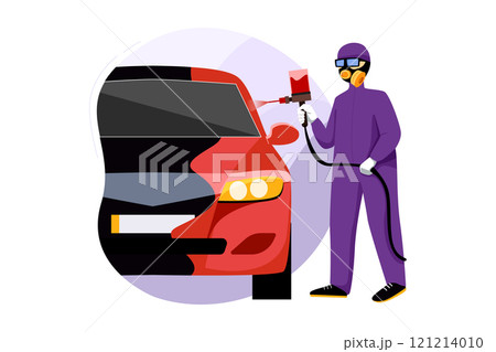 Car Wash Service Illustration concept on white background 121214010