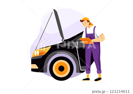 Car Wash Service Illustration concept on white background 121214011