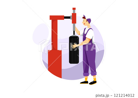 Car Wash Service Illustration concept on white background 121214012