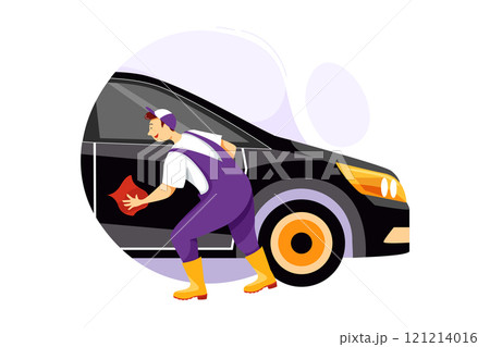 Car Wash Service Illustration concept on white background Car Wash Service Illustration concept on white background 121214016