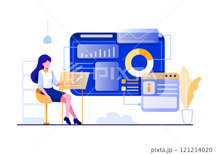 Digital Marketing Illustration concept on white background Digital Marketing Illustration concept on white background 121214020
