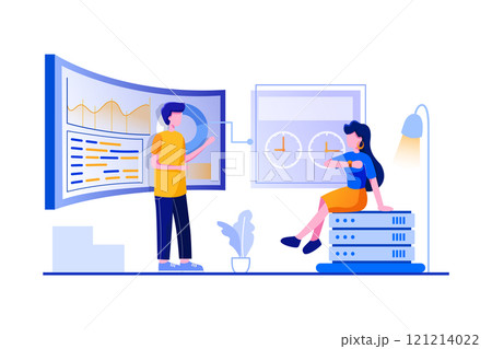 Digital Marketing Illustration concept on white background Digital Marketing Illustration concept on white background 121214022