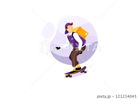 Delivery Services Illustration concept. A flat illustration isolated on white background Delivery Services Illustration concept. A flat illustration isolated on white background 121214043