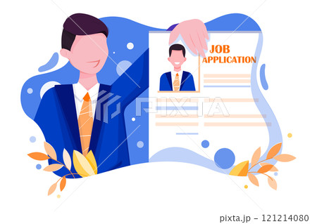 Interview & Hiring Illustration concept. Flat illustration isolated on white background Interview & Hiring Illustration concept. Flat illustration isolated on white background 121214080