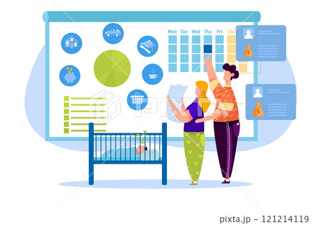 Finance Accounting Illustration concept. A flat illustration isolated on white background Finance Accounting Illustration concept. A flat illustration isolated on white background 121214119