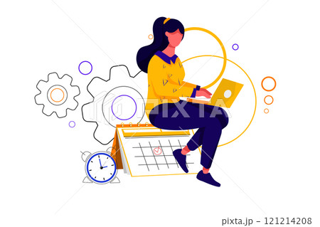 Business Activities Illustration concept. Flat illustration isolated on white background 121214208