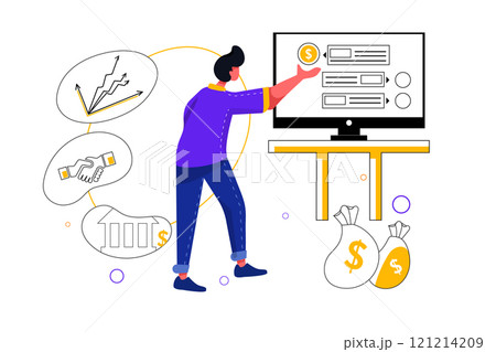 Business Activities Illustration concept. Flat illustration isolated on white background 121214209