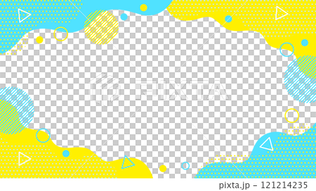 幾何学模様02 チラシ・Web・動画背景素材16:9サイズ 水色 青 シアン イエロー	 121214235