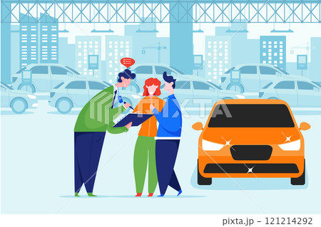 Car Dealership Illustration concept. Flat illustration isolated on white background 121214292