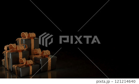 The Black gift box for celebration or holiday concept  3d rendering. 121214640