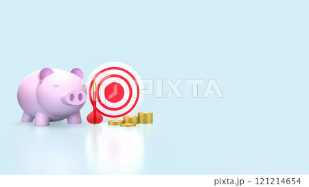 The piggy bank and dart for saving or earn concept 3d rendering. The piggy bank and dart for saving or earn concept 3d rendering. 121214654