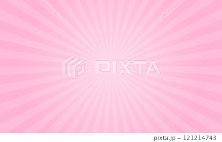 春をイメージしたピンクの集中線。サンバーストのベクターイラスト背景素材。 121214743