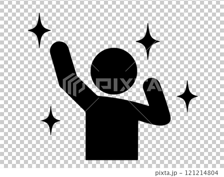 一個快樂的人的圖標（一個快樂的人的剪影） 121214804